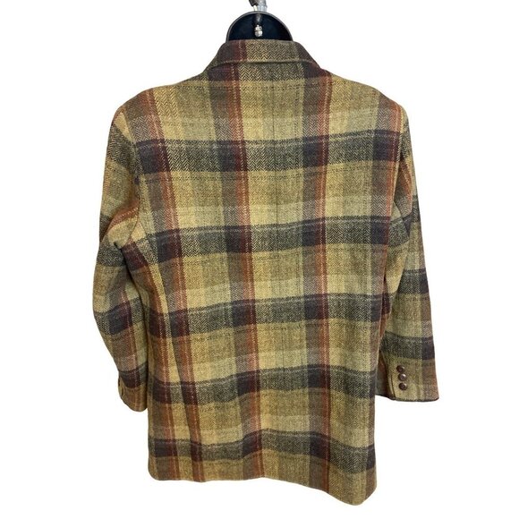 Vintage Eddie Bauer Wool Plaid Earthtones Blazer Sz MP - Picture 2 of 9